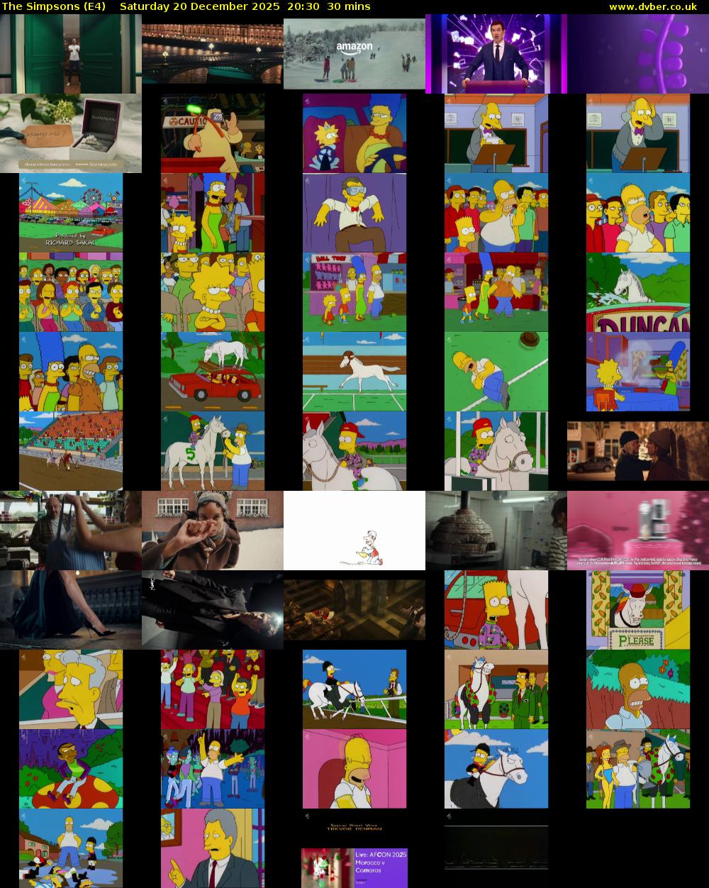 The Simpsons (E4) Saturday 20 December 2025 20:30 - 21:00