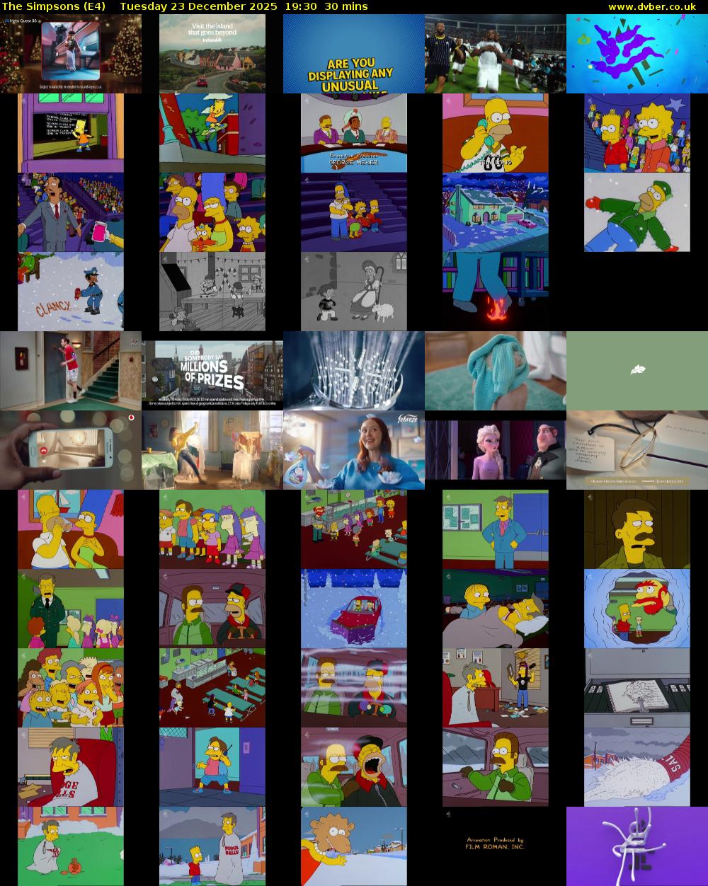 The Simpsons (E4) Tuesday 23 December 2025 19:30 - 20:00