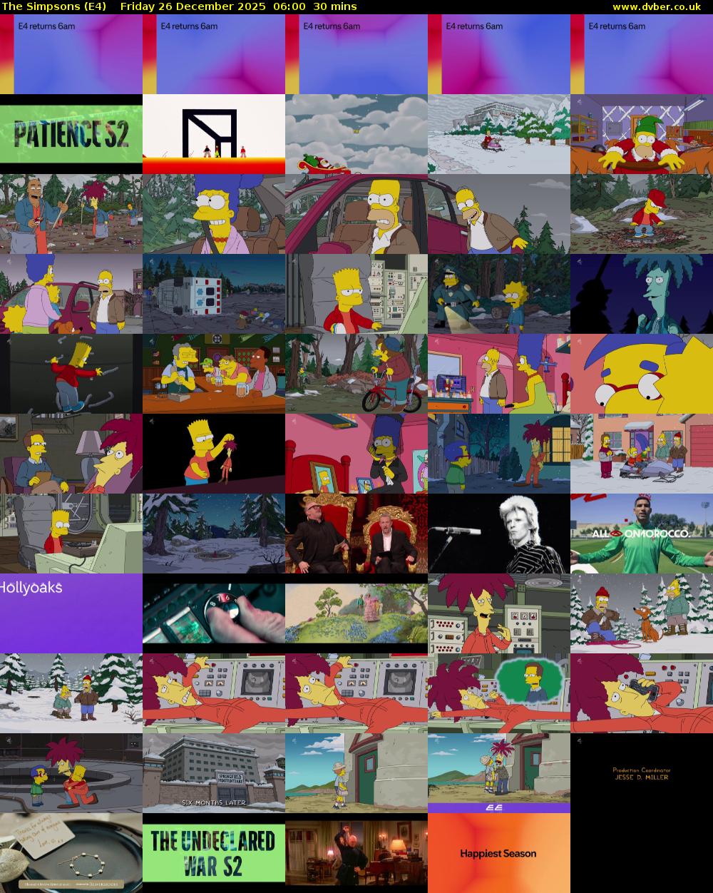 The Simpsons (E4) Friday 26 December 2025 06:00 - 06:30
