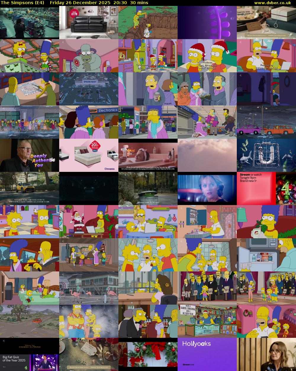 The Simpsons (E4) Friday 26 December 2025 20:30 - 21:00