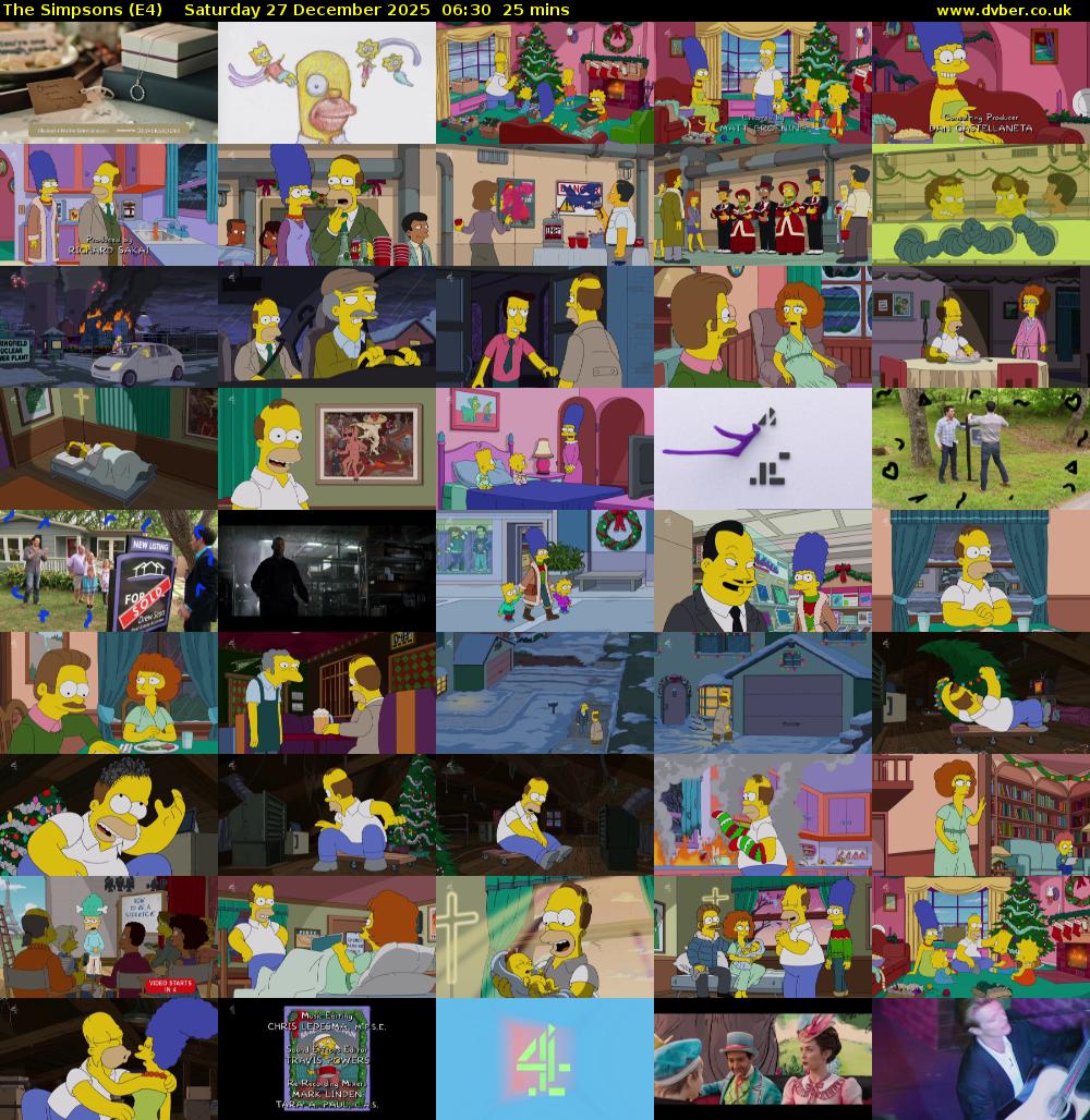The Simpsons (E4) Saturday 27 December 2025 06:30 - 06:55