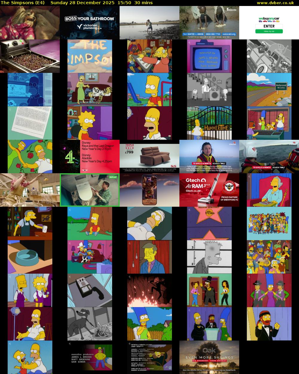 The Simpsons (E4) Sunday 28 December 2025 15:50 - 16:20