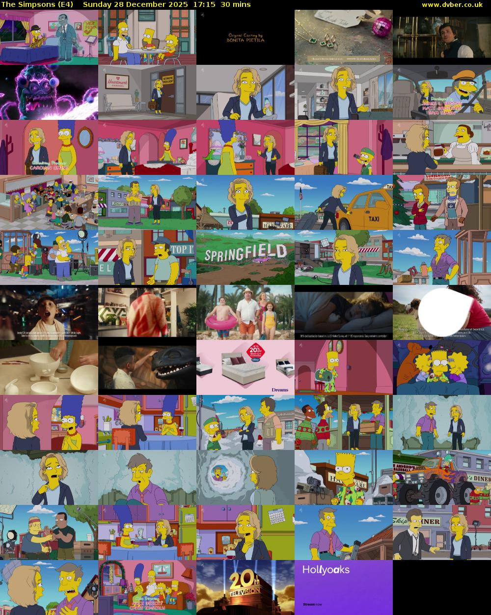 The Simpsons (E4) Sunday 28 December 2025 17:15 - 17:45