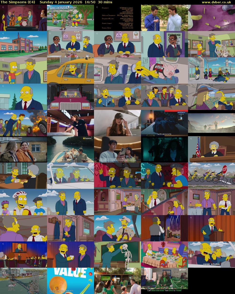 The Simpsons (E4) Sunday 4 January 2026 16:50 - 17:20