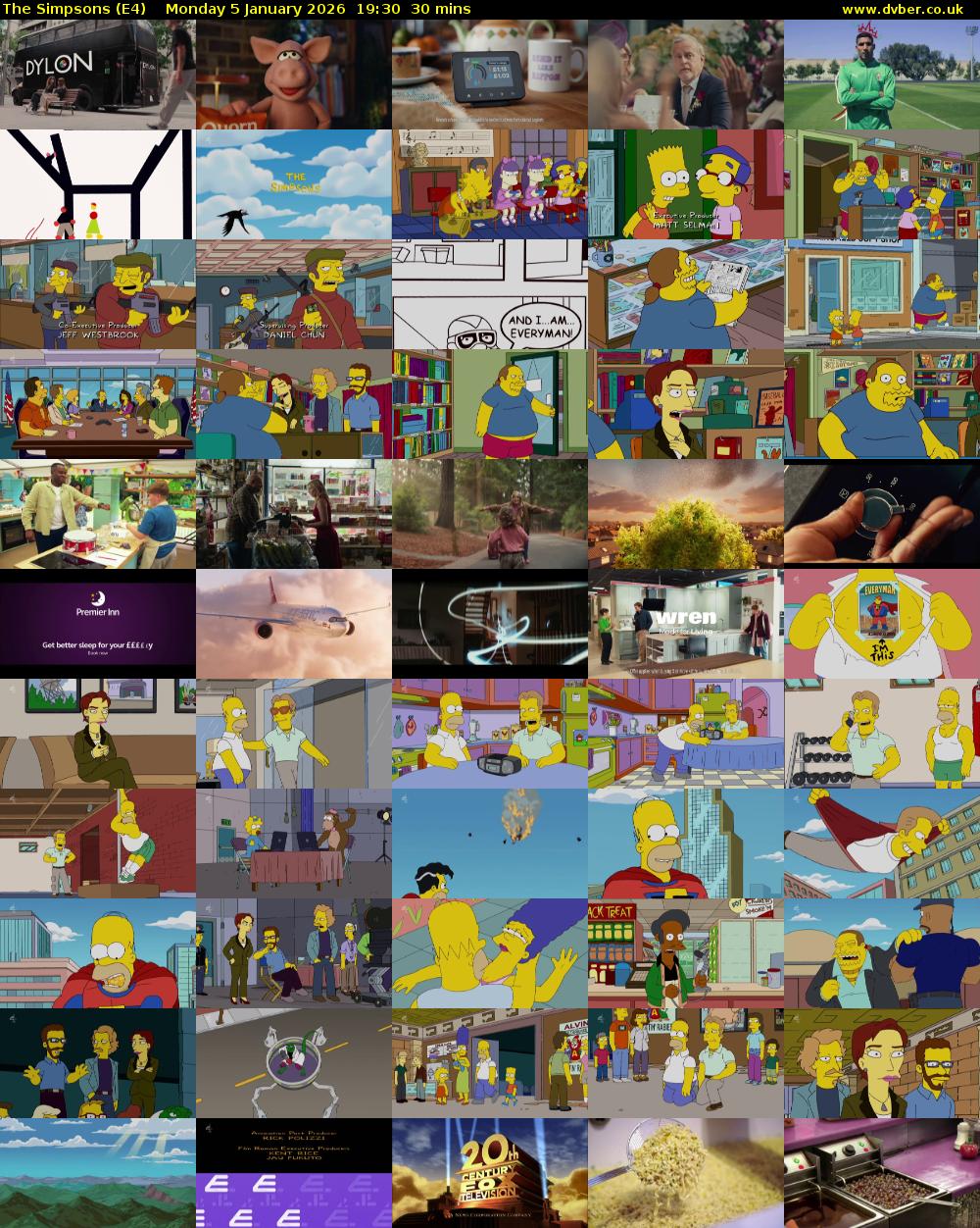 The Simpsons (E4) Monday 5 January 2026 19:30 - 20:00