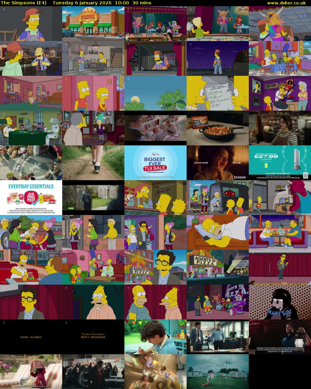 The Simpsons (E4) Tuesday 6 January 2026 10:00 - 10:30