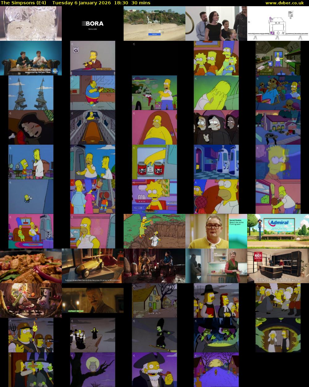 The Simpsons (E4) Tuesday 6 January 2026 18:30 - 19:00