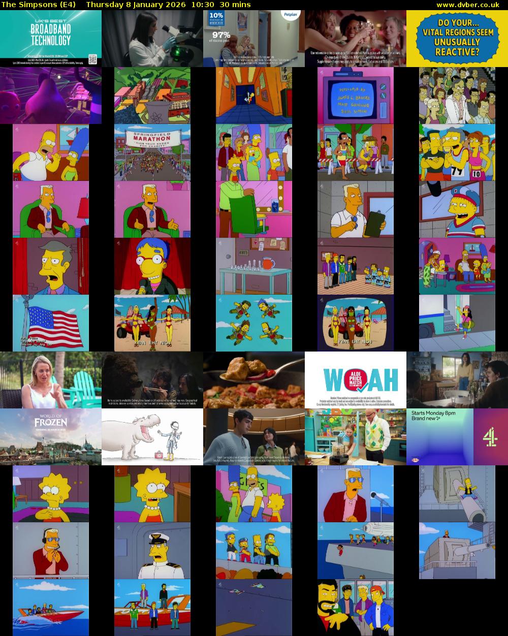 The Simpsons (E4) Thursday 8 January 2026 10:30 - 11:00