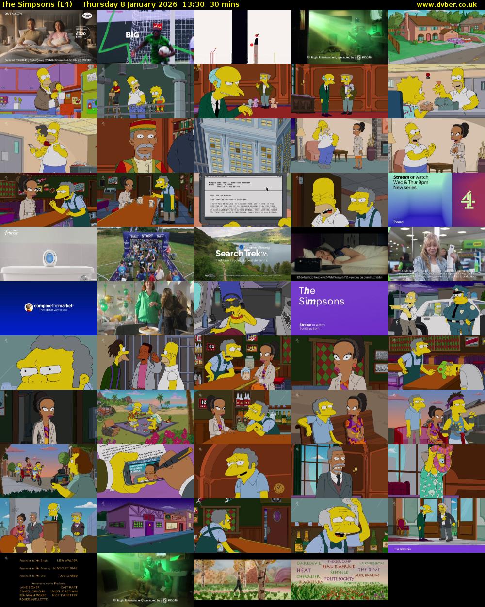 The Simpsons (E4) Thursday 8 January 2026 13:30 - 14:00