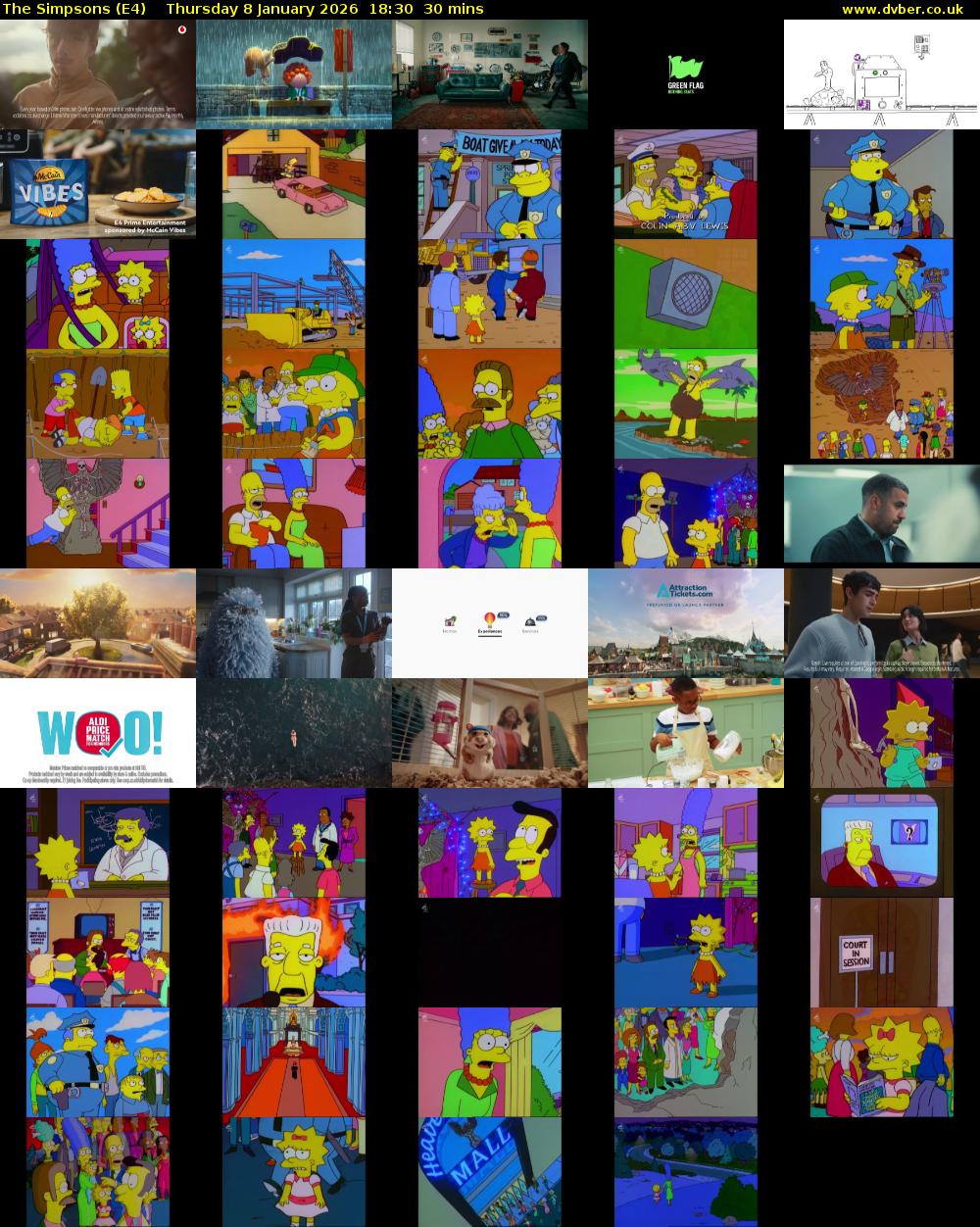The Simpsons (E4) Thursday 8 January 2026 18:30 - 19:00