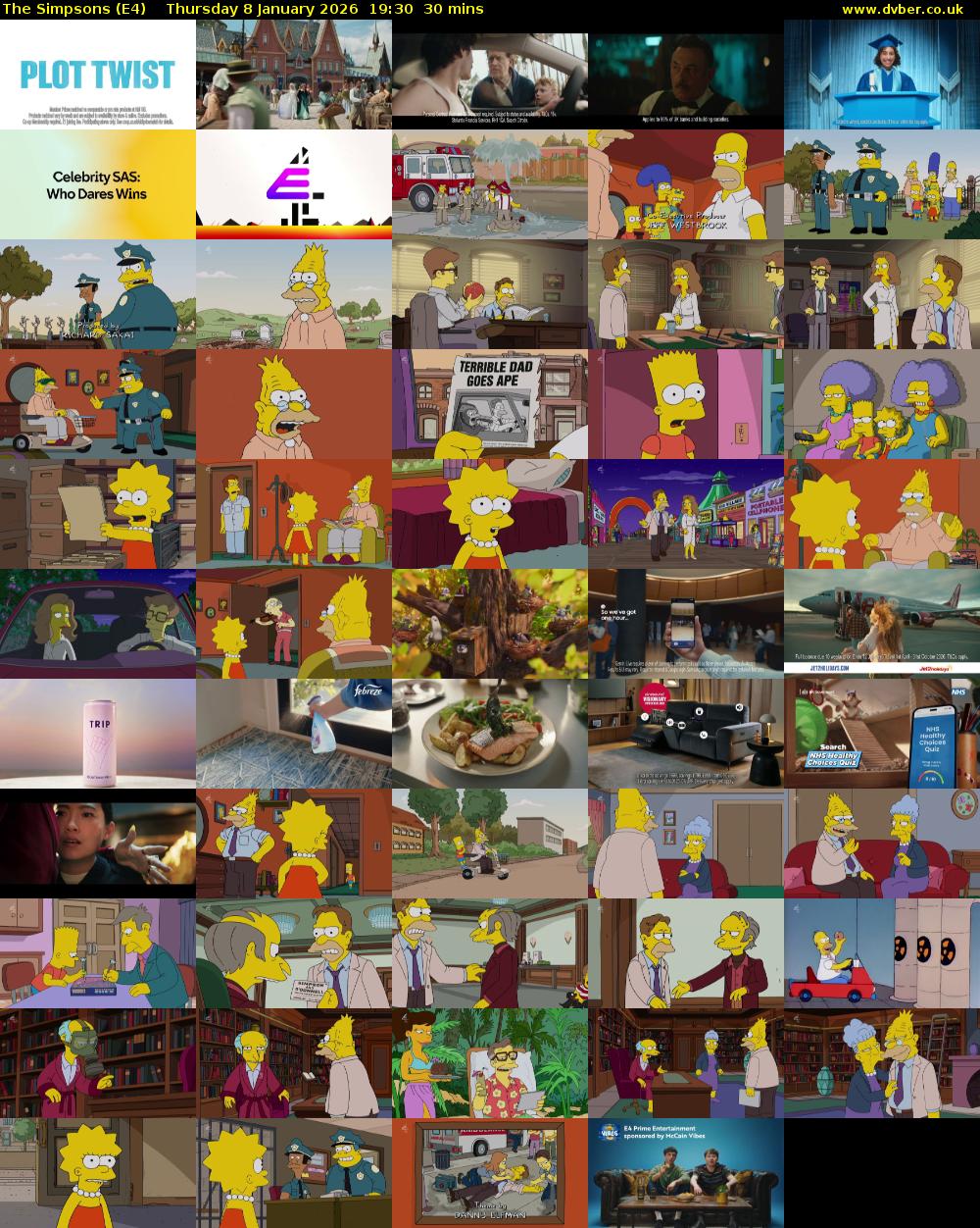 The Simpsons (E4) Thursday 8 January 2026 19:30 - 20:00