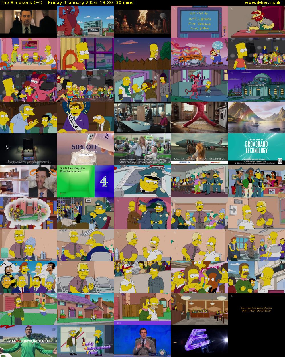 The Simpsons (E4) Friday 9 January 2026 13:30 - 14:00