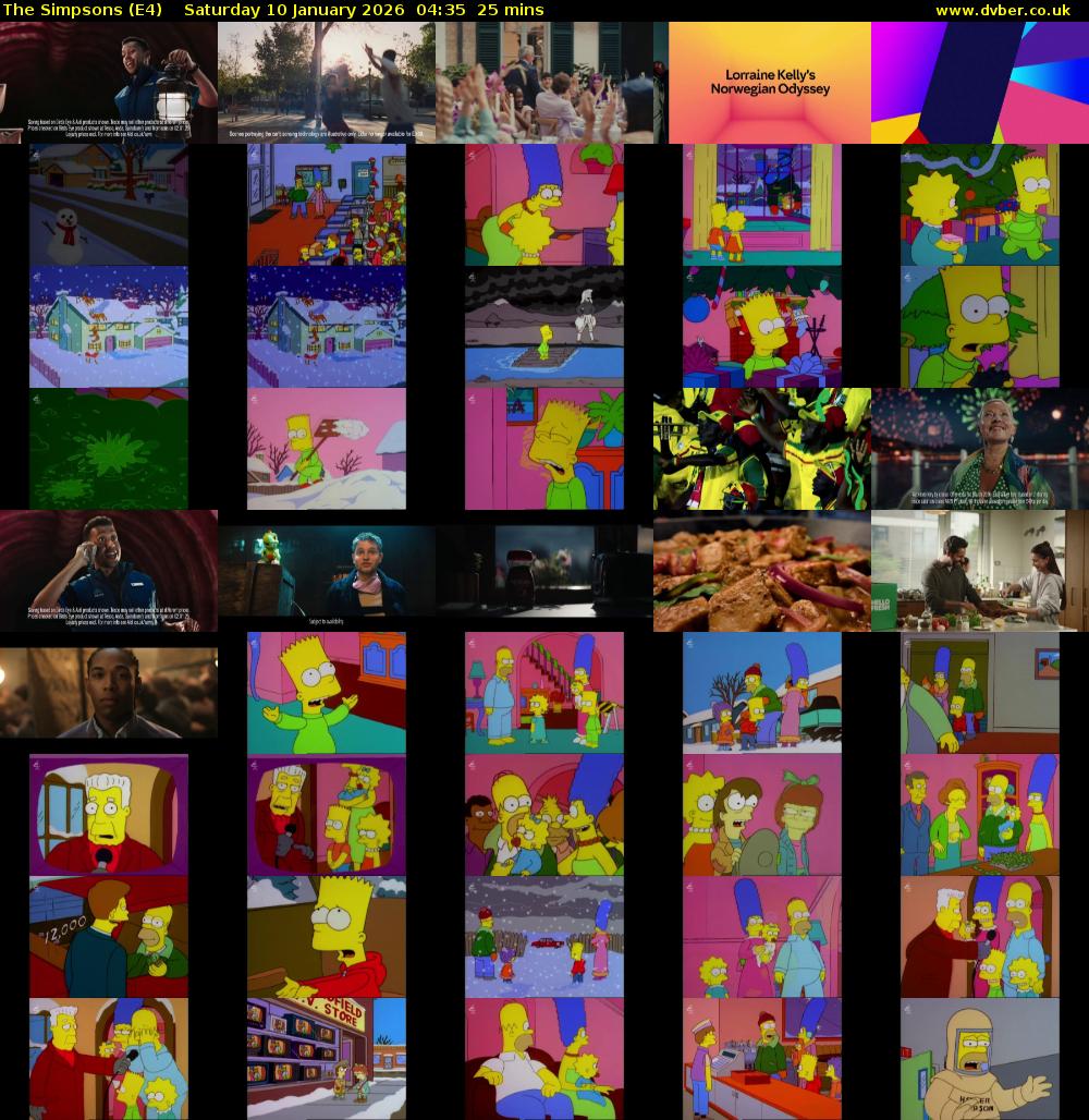 The Simpsons (E4) Saturday 10 January 2026 04:35 - 05:00