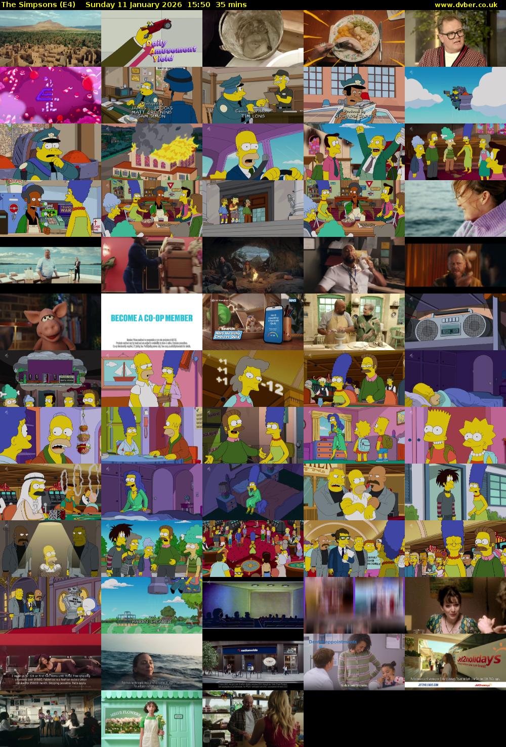 The Simpsons (E4) Sunday 11 January 2026 15:50 - 16:25
