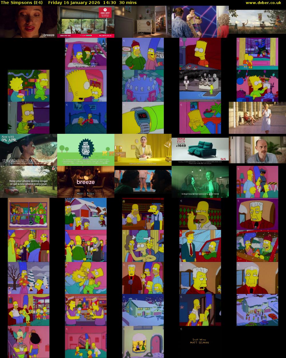 The Simpsons (E4) Friday 16 January 2026 14:30 - 15:00