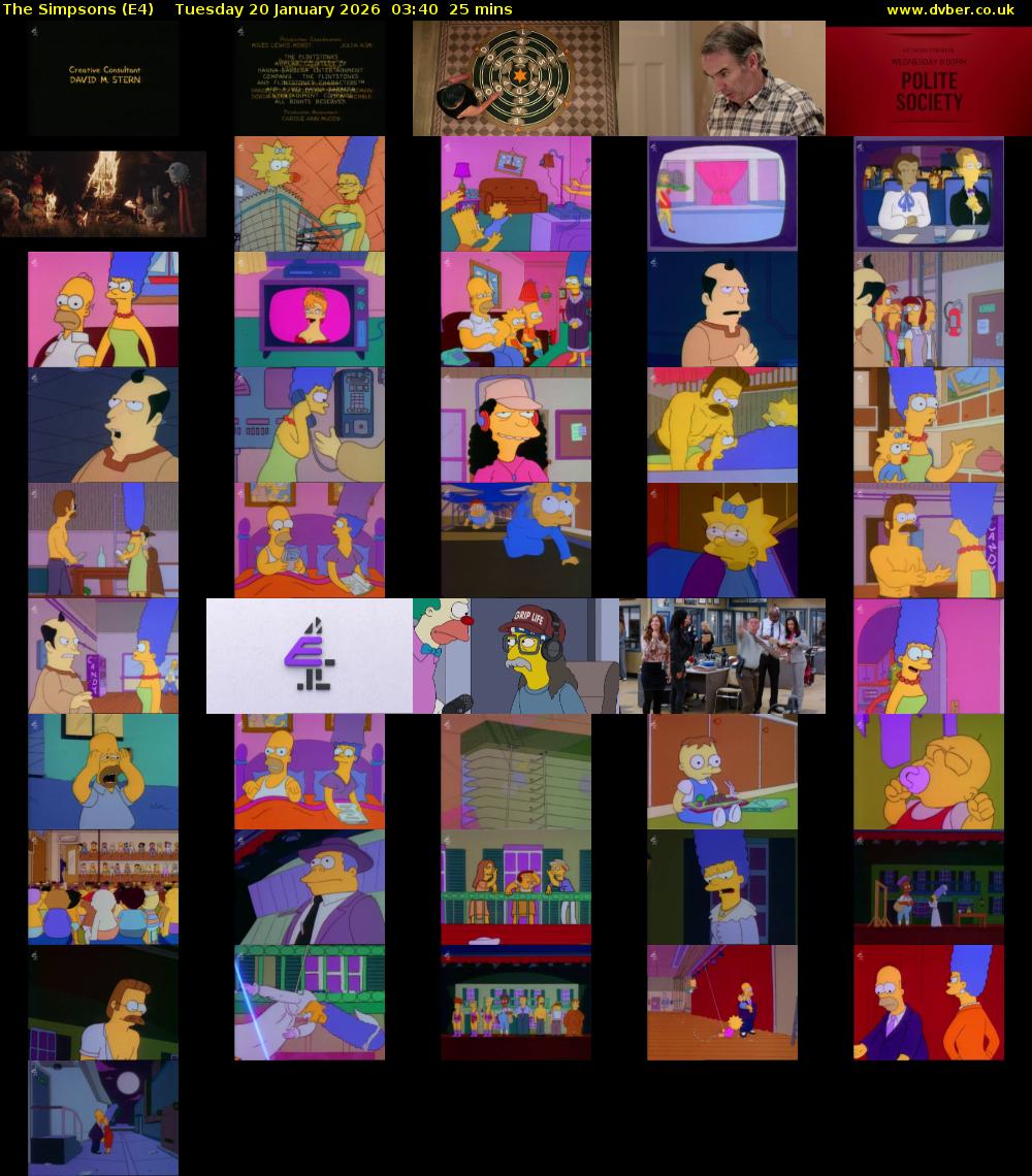 The Simpsons (E4) Tuesday 20 January 2026 03:40 - 04:05