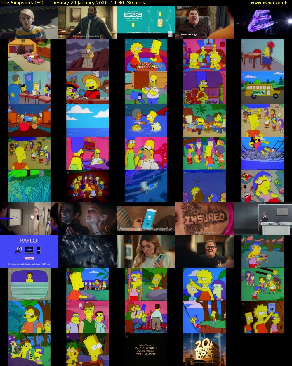 The Simpsons (E4) Tuesday 20 January 2026 14:30 - 15:00