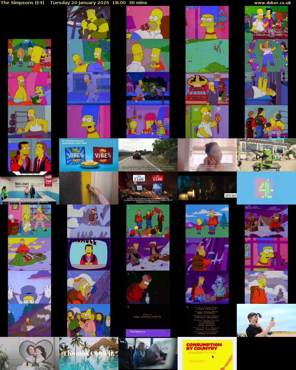 The Simpsons (E4) Tuesday 20 January 2026 18:00 - 18:30
