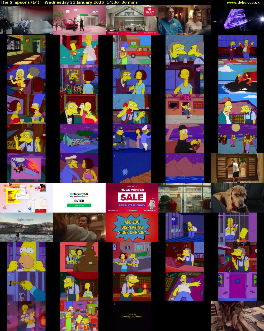 The Simpsons (E4) Wednesday 21 January 2026 14:30 - 15:00