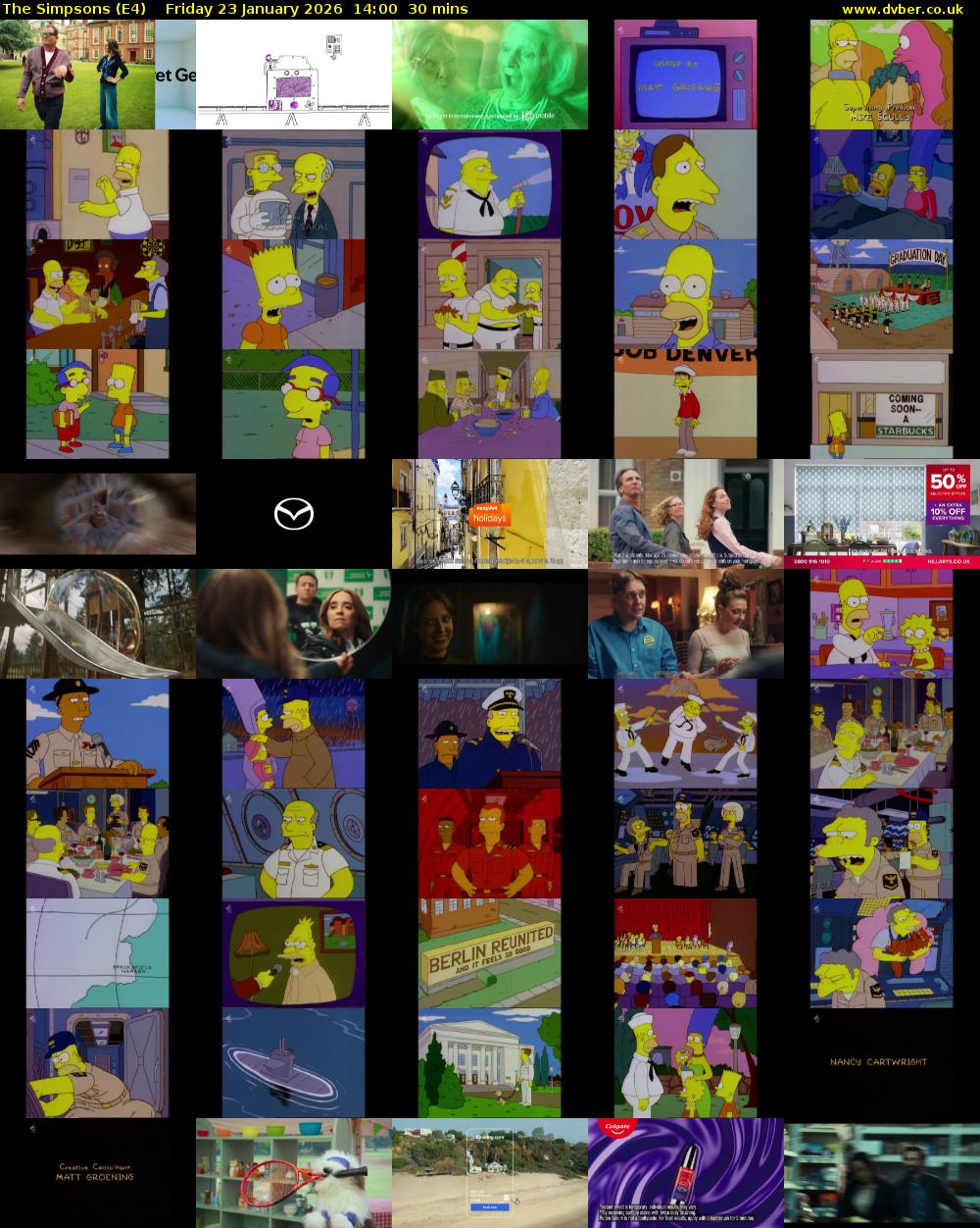 The Simpsons (E4) Friday 23 January 2026 14:00 - 14:30