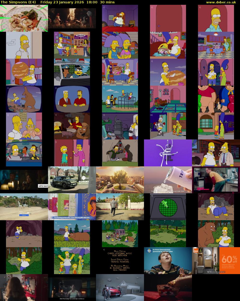 The Simpsons (E4) Friday 23 January 2026 18:00 - 18:30