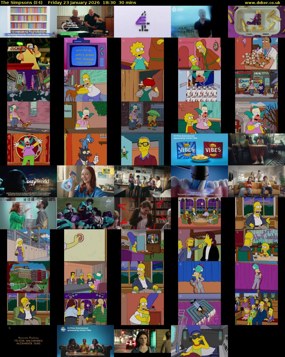 The Simpsons (E4) Friday 23 January 2026 18:30 - 19:00