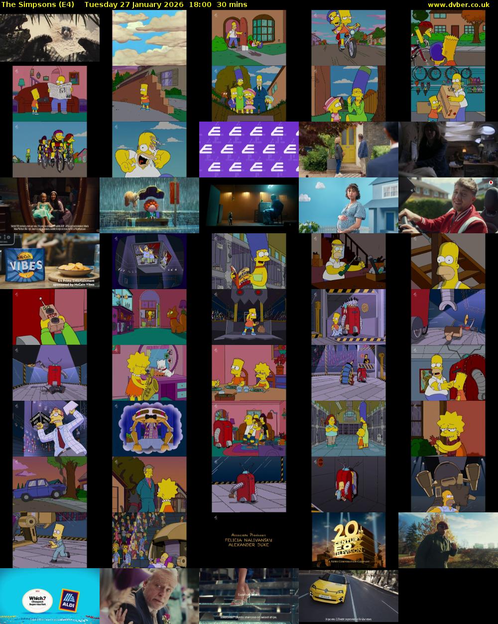 The Simpsons (E4) Tuesday 27 January 2026 18:00 - 18:30