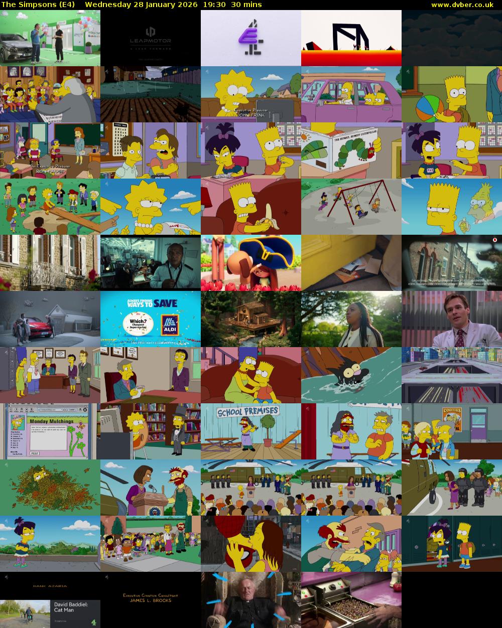 The Simpsons (E4) Wednesday 28 January 2026 19:30 - 20:00