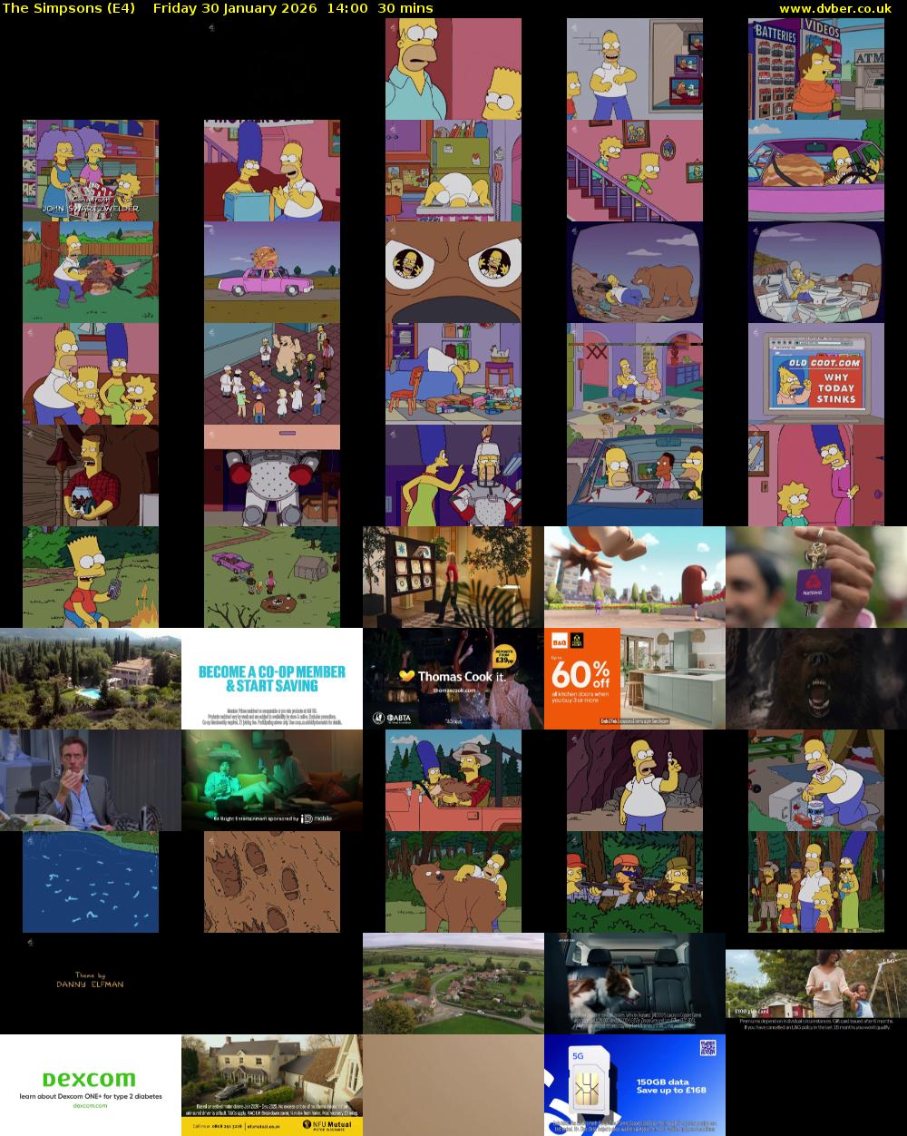 The Simpsons (E4) Friday 30 January 2026 14:00 - 14:30