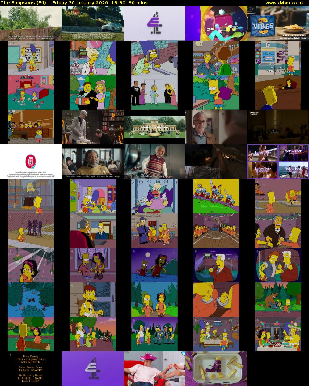 The Simpsons (E4) Friday 30 January 2026 18:30 - 19:00