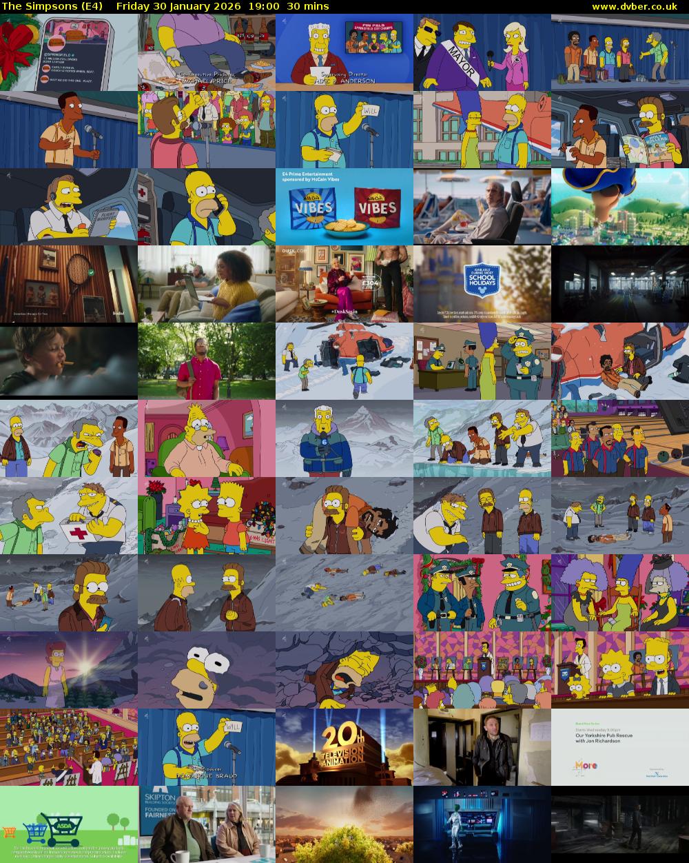 The Simpsons (E4) Friday 30 January 2026 19:00 - 19:30