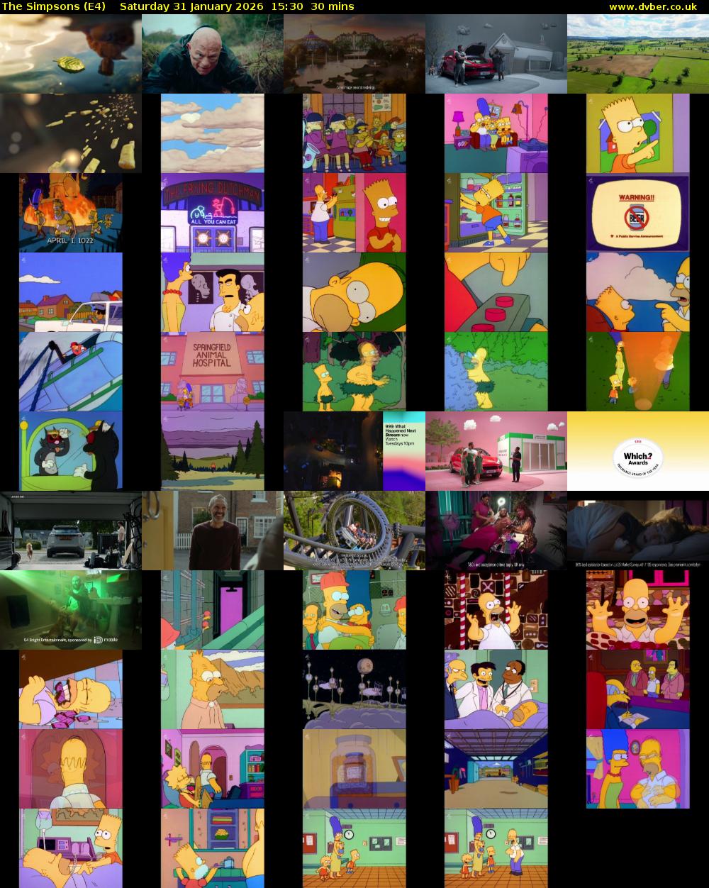 The Simpsons (E4) Saturday 31 January 2026 15:30 - 16:00
