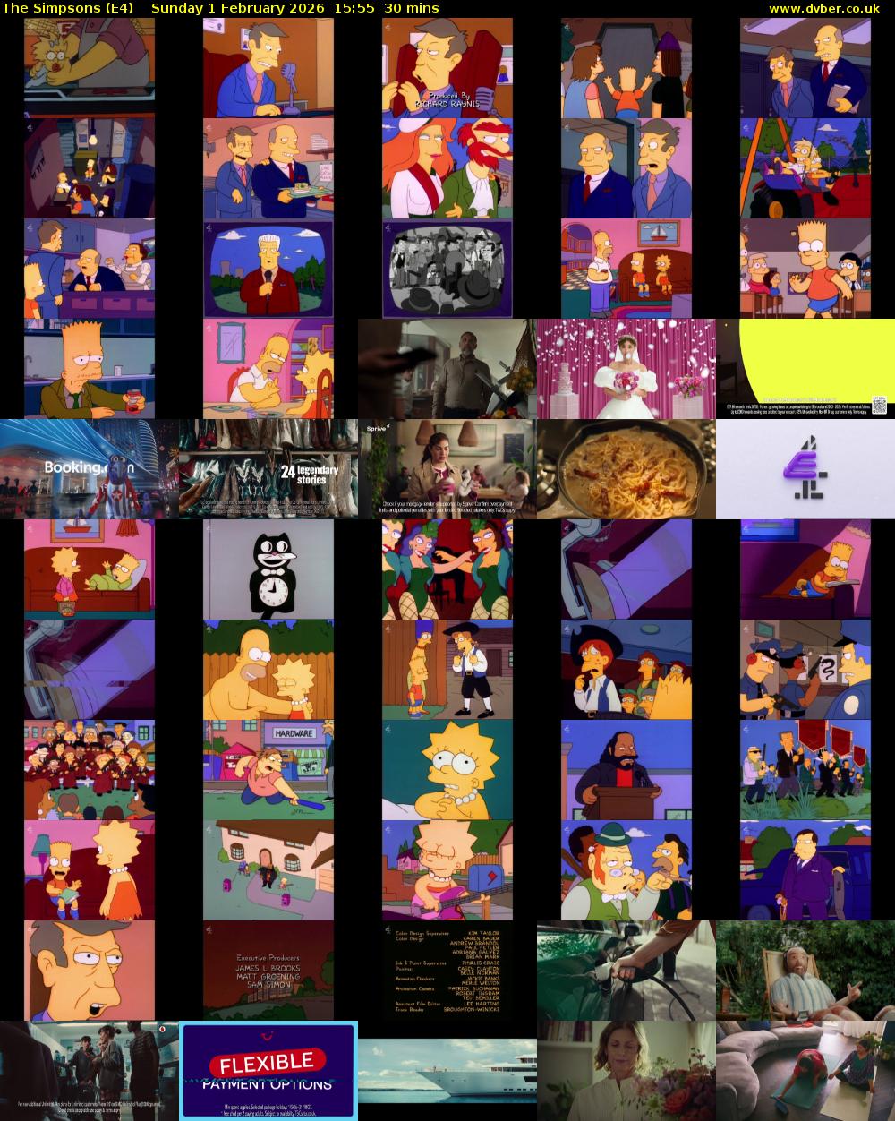 The Simpsons (E4) Sunday 1 February 2026 15:55 - 16:25