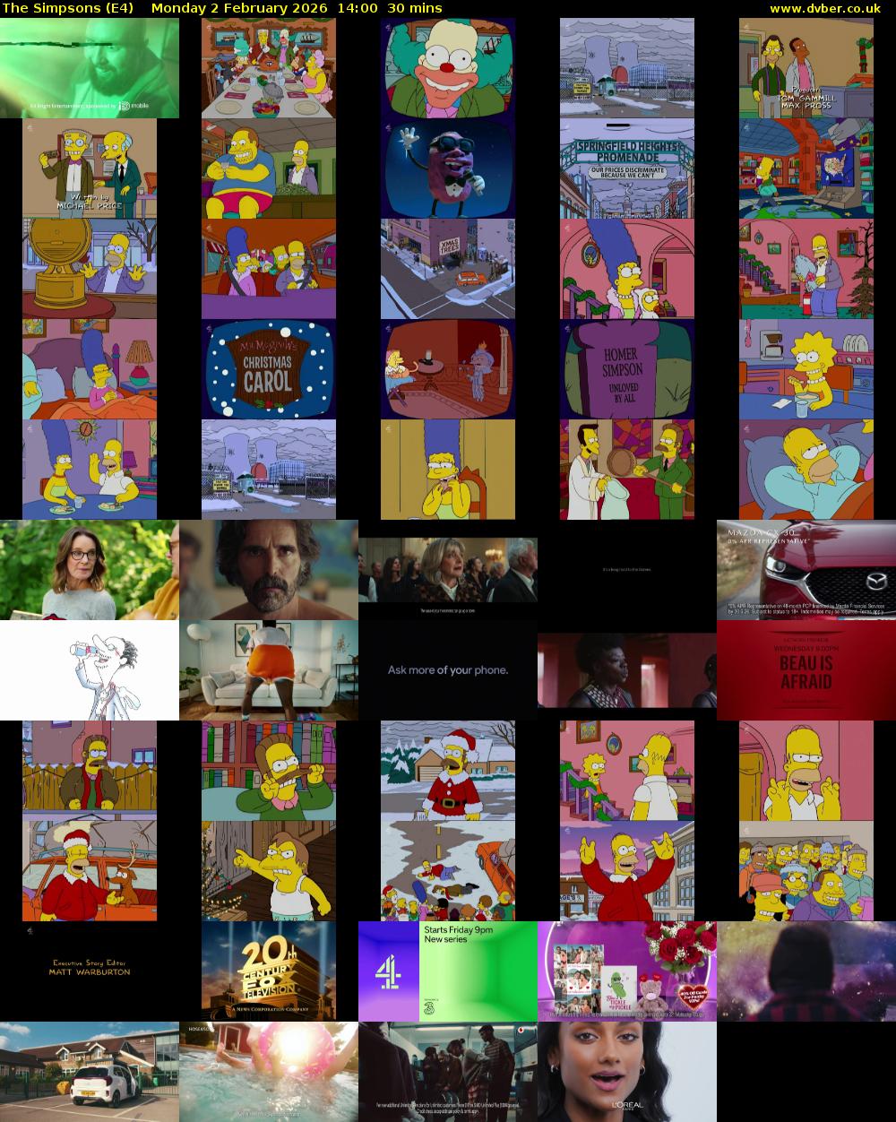 The Simpsons (E4) Monday 2 February 2026 14:00 - 14:30