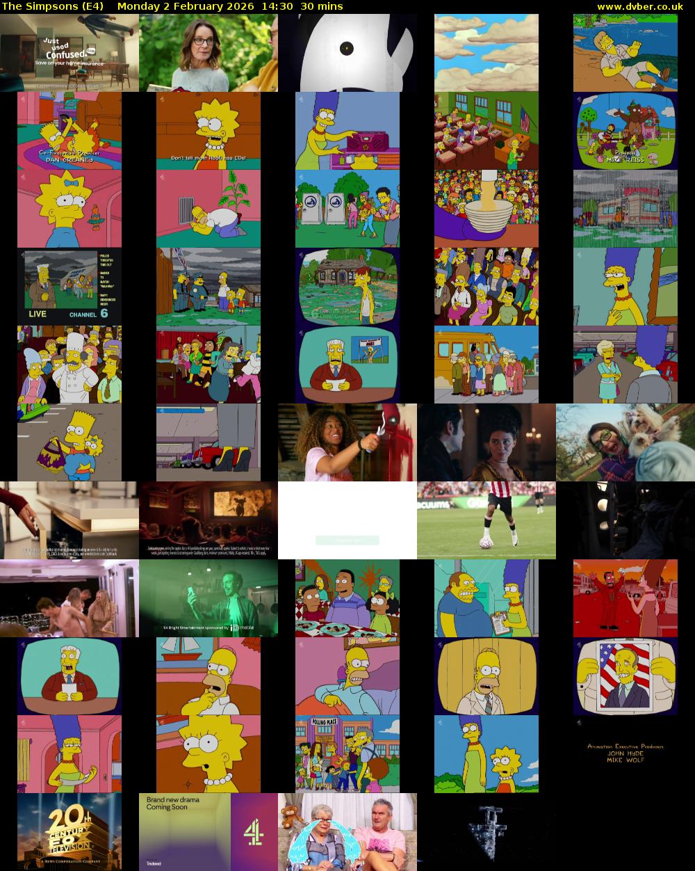 The Simpsons (E4) Monday 2 February 2026 14:30 - 15:00