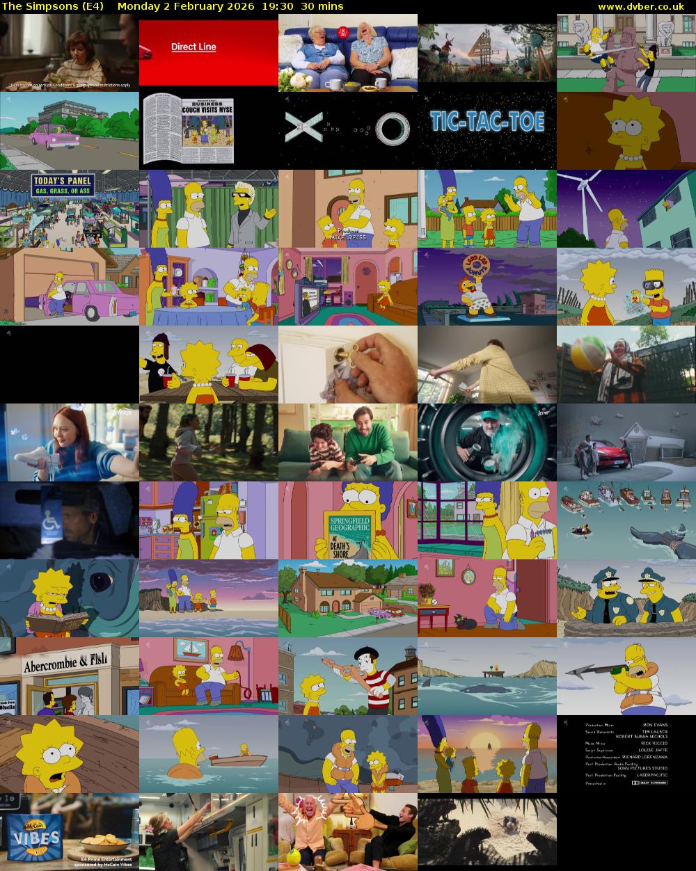 The Simpsons (E4) Monday 2 February 2026 19:30 - 20:00