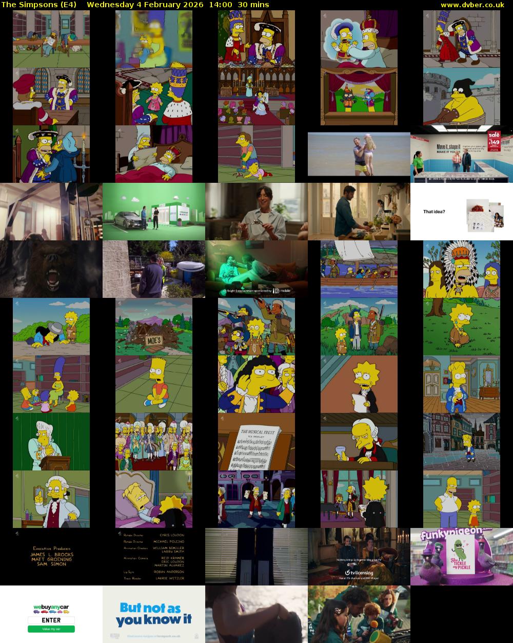 The Simpsons (E4) Wednesday 4 February 2026 14:00 - 14:30
