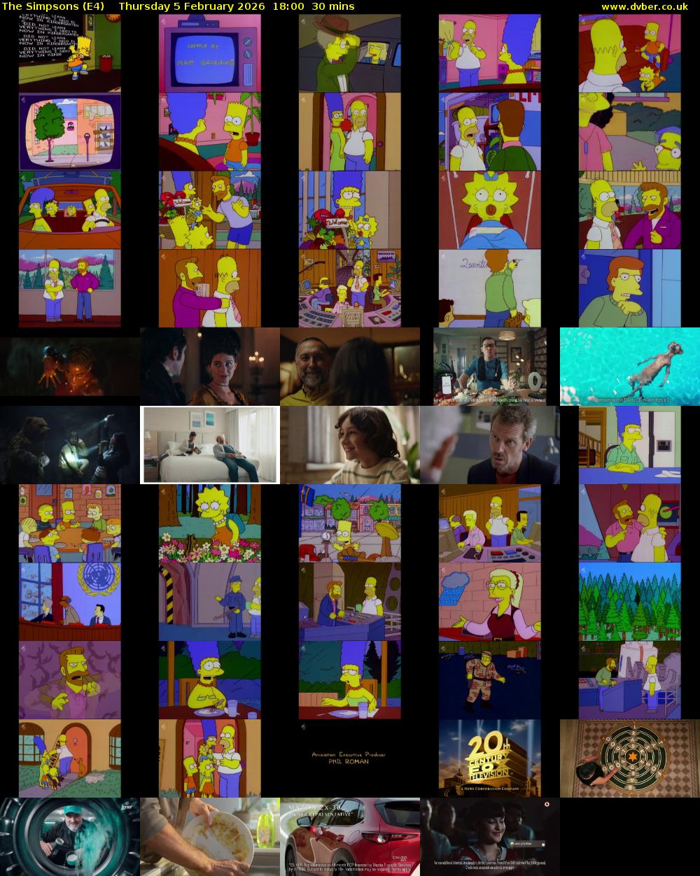 The Simpsons (E4) Thursday 5 February 2026 18:00 - 18:30