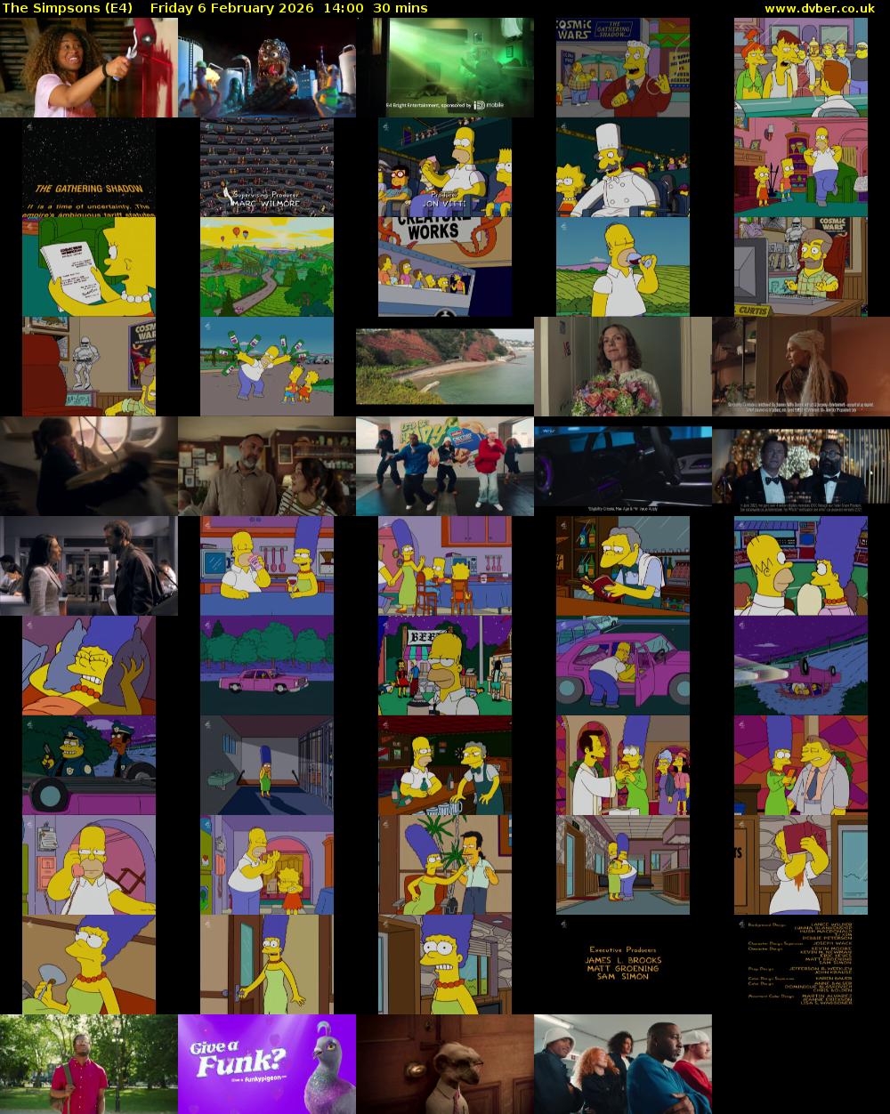 The Simpsons (E4) Friday 6 February 2026 14:00 - 14:30