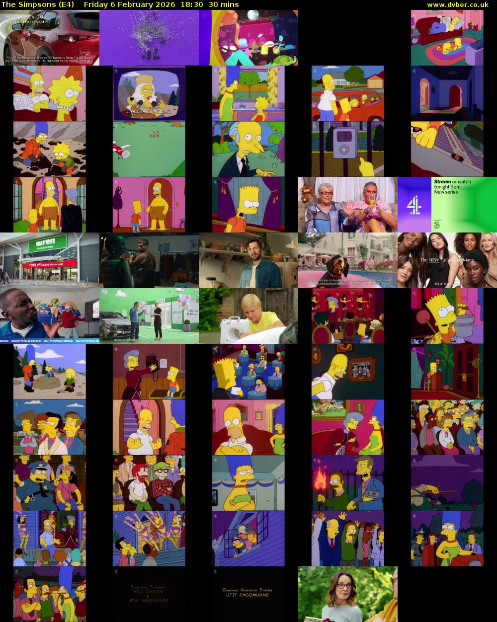The Simpsons (E4) Friday 6 February 2026 18:30 - 19:00