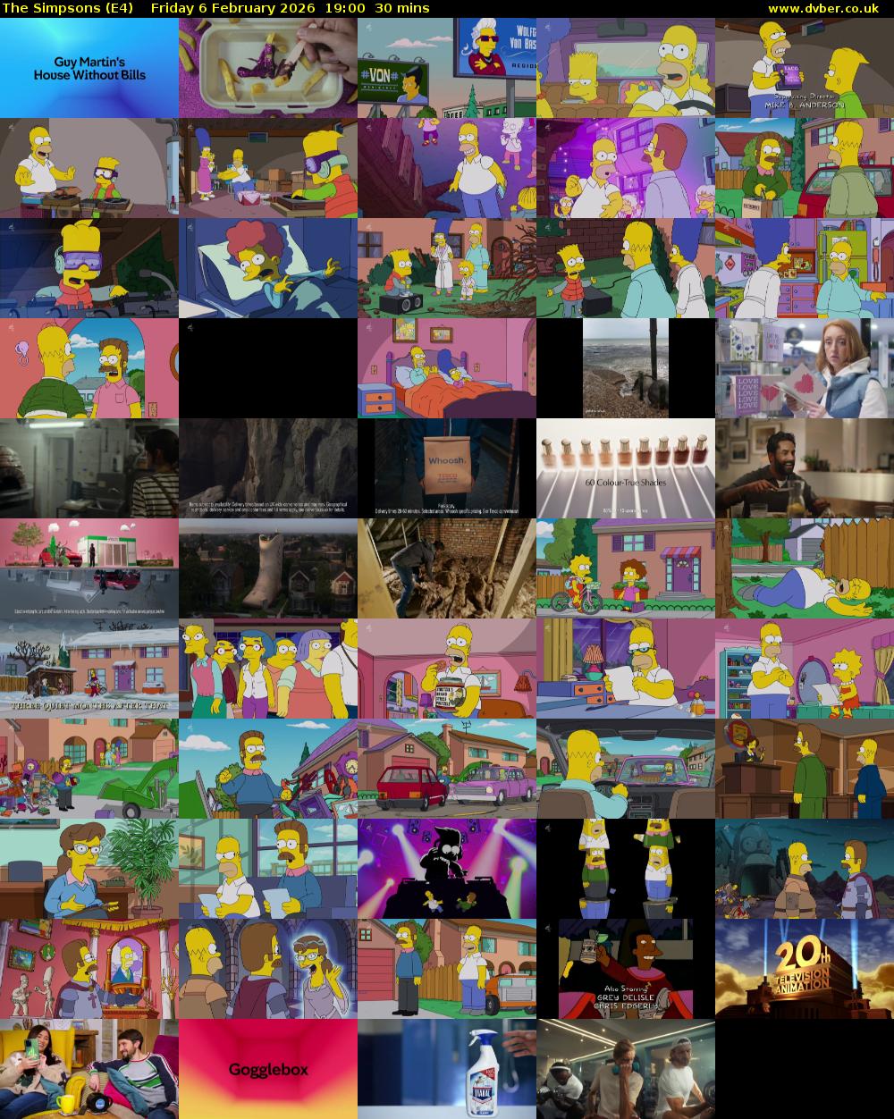The Simpsons (E4) Friday 6 February 2026 19:00 - 19:30