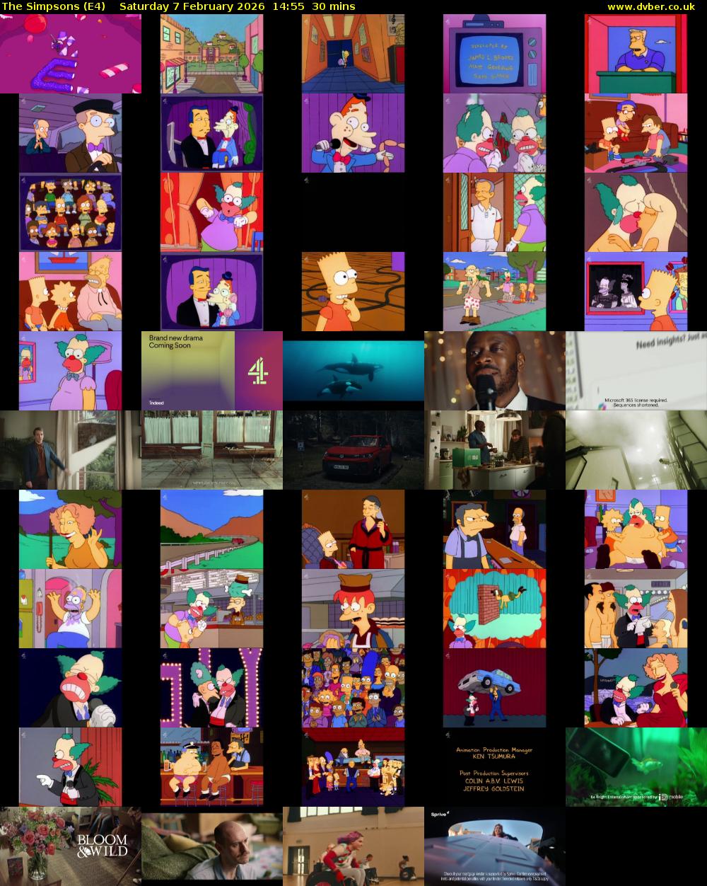 The Simpsons (E4) Saturday 7 February 2026 14:55 - 15:25