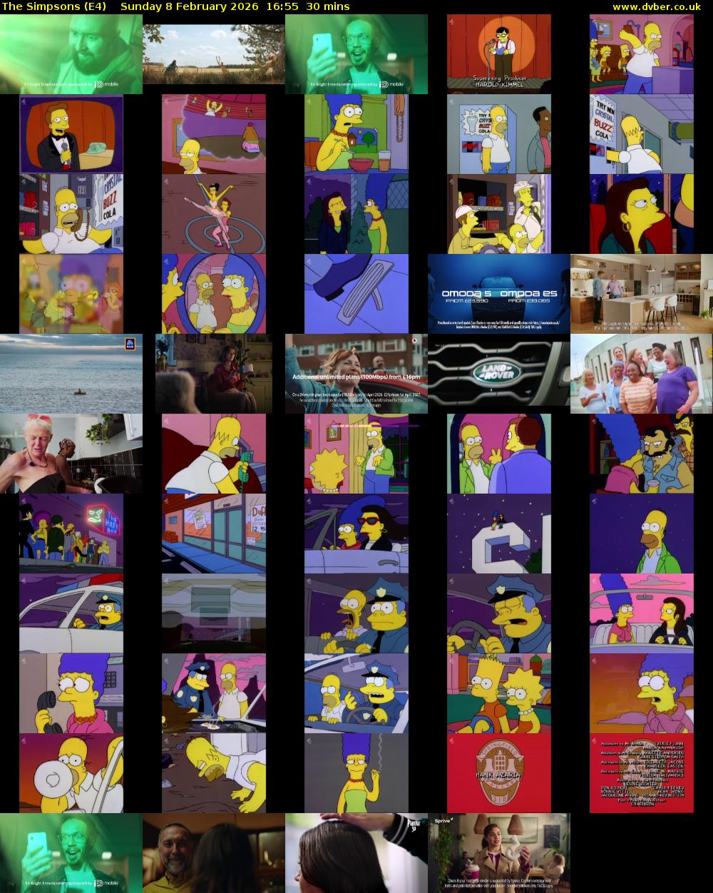 The Simpsons (E4) Sunday 8 February 2026 16:55 - 17:25