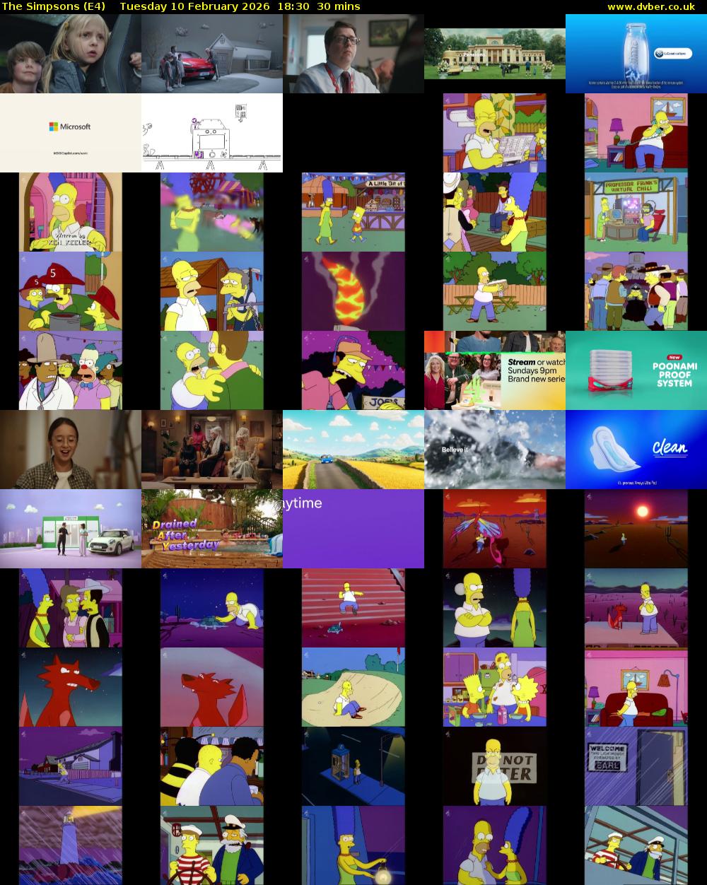 The Simpsons (E4) Tuesday 10 February 2026 18:30 - 19:00