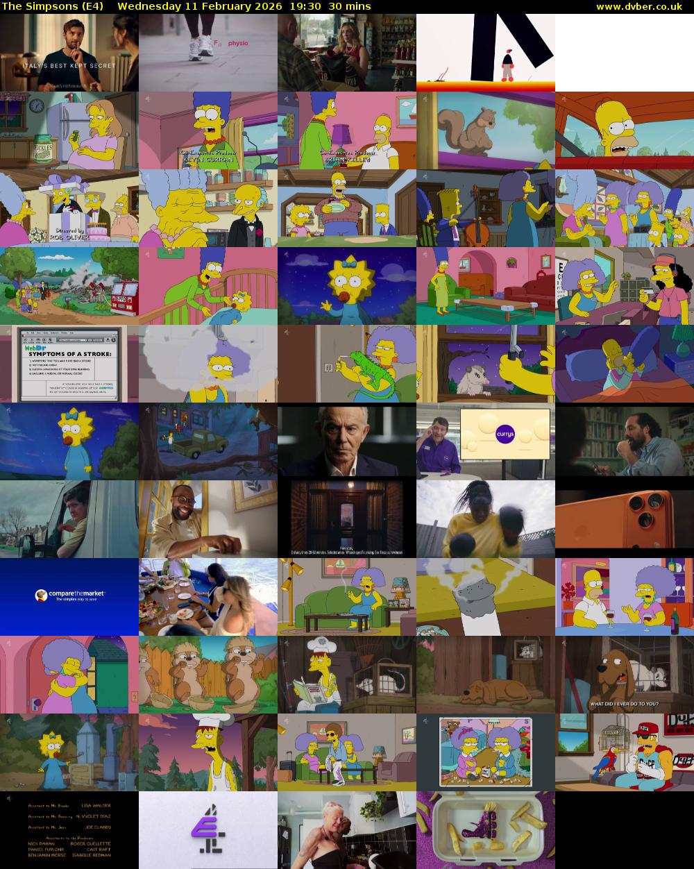 The Simpsons (E4) Wednesday 11 February 2026 19:30 - 20:00