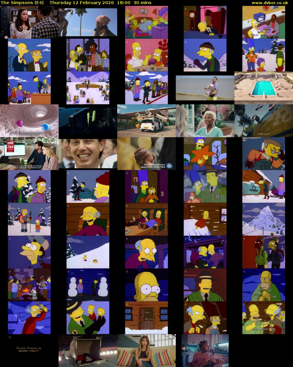 The Simpsons (E4) Thursday 12 February 2026 18:00 - 18:30