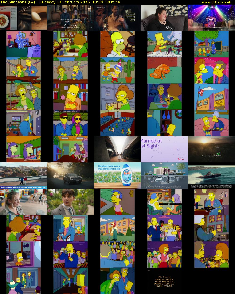 The Simpsons (E4) Tuesday 17 February 2026 18:30 - 19:00