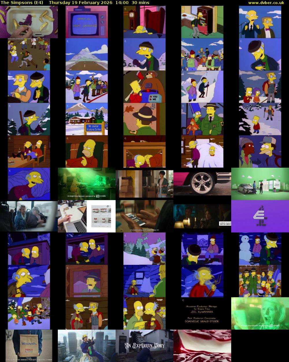 The Simpsons (E4) Thursday 19 February 2026 14:00 - 14:30