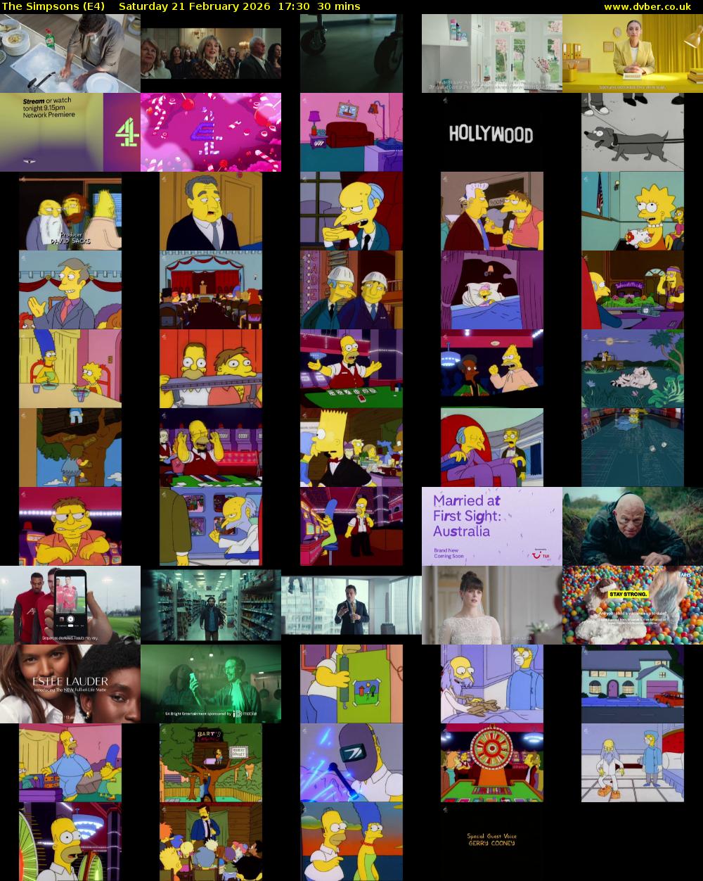 The Simpsons (E4) Saturday 21 February 2026 17:30 - 18:00