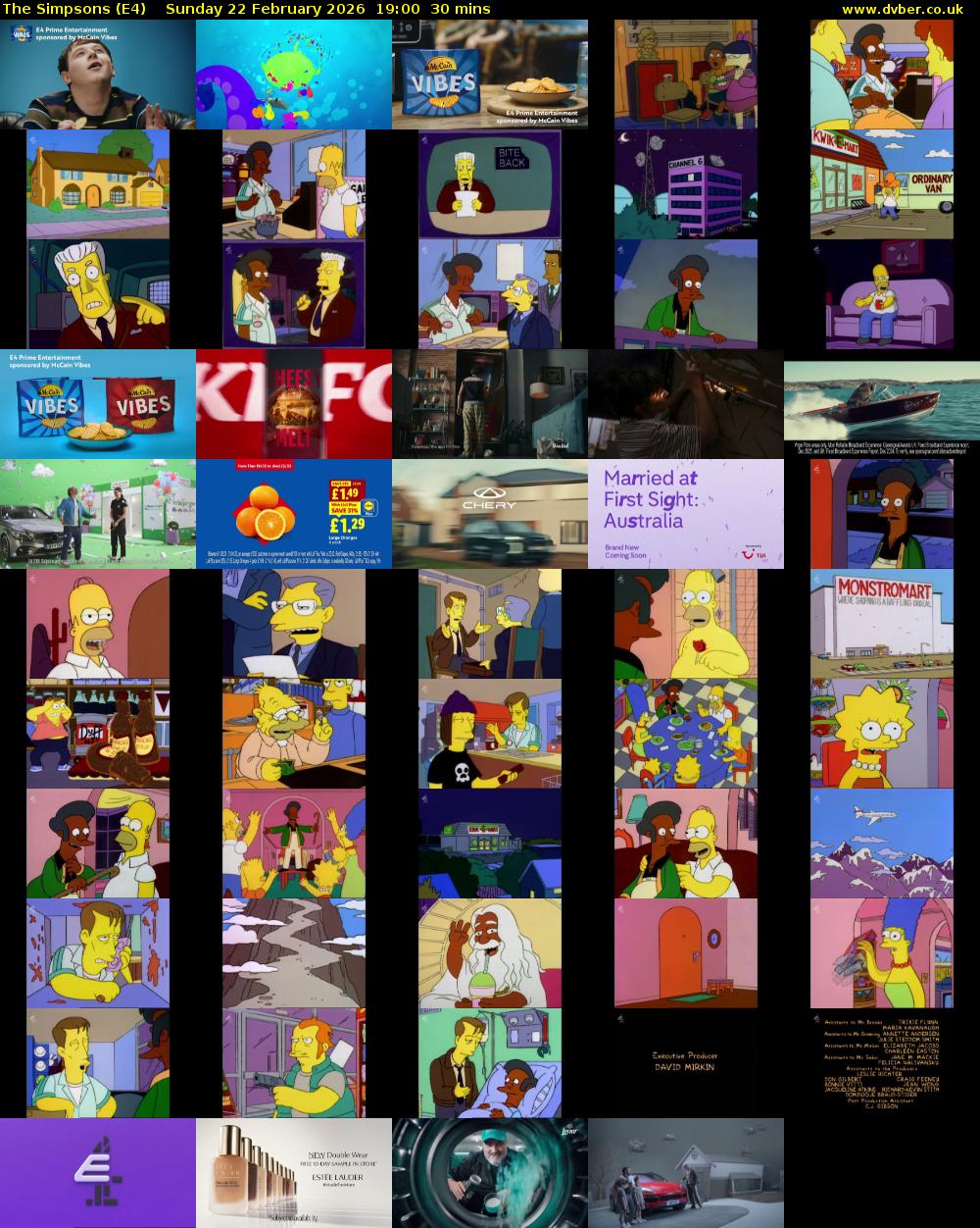 The Simpsons (E4) Sunday 22 February 2026 19:00 - 19:30